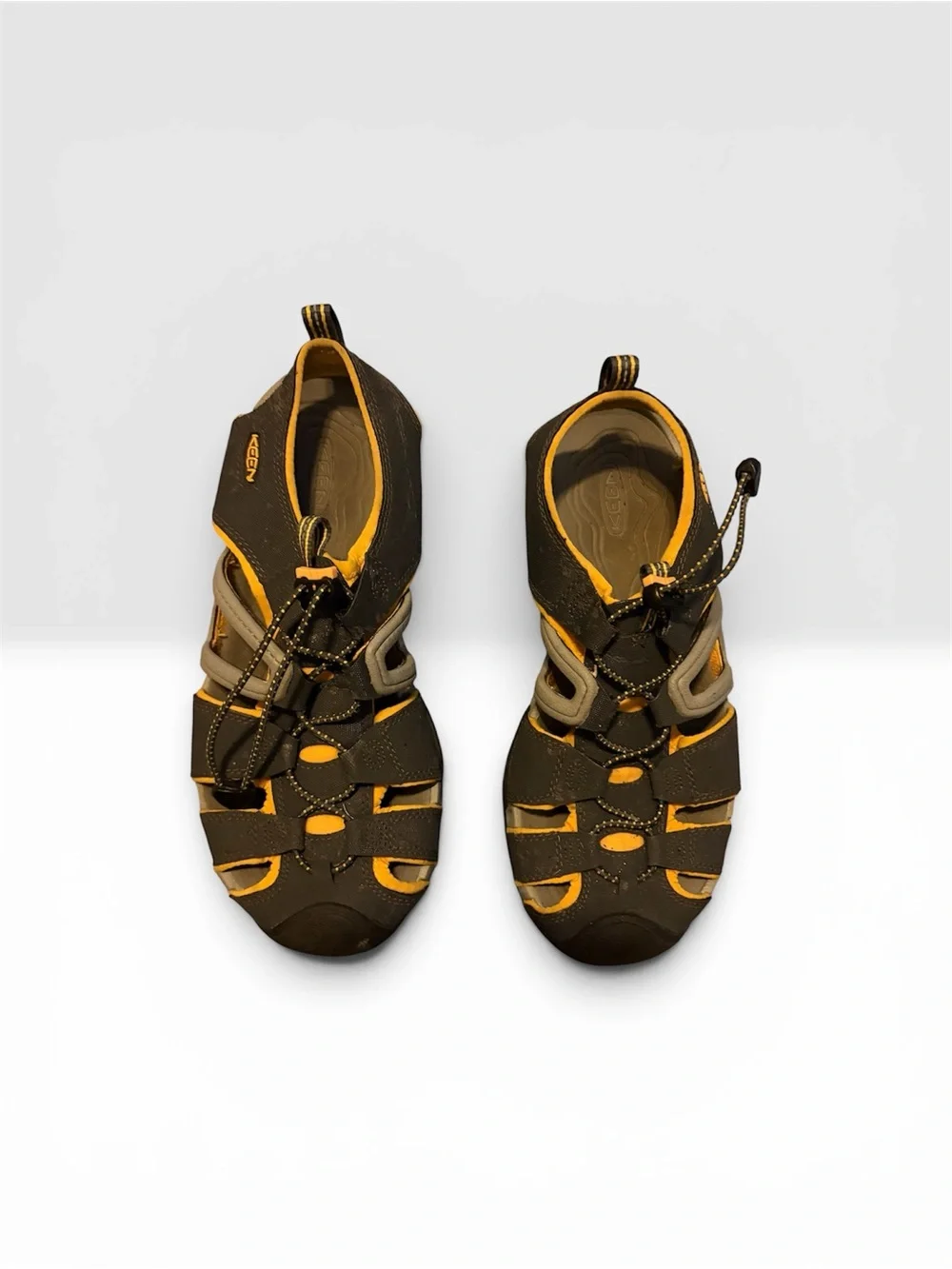 Keen Navy and Yellow Closed-Toe Hiking Sandals